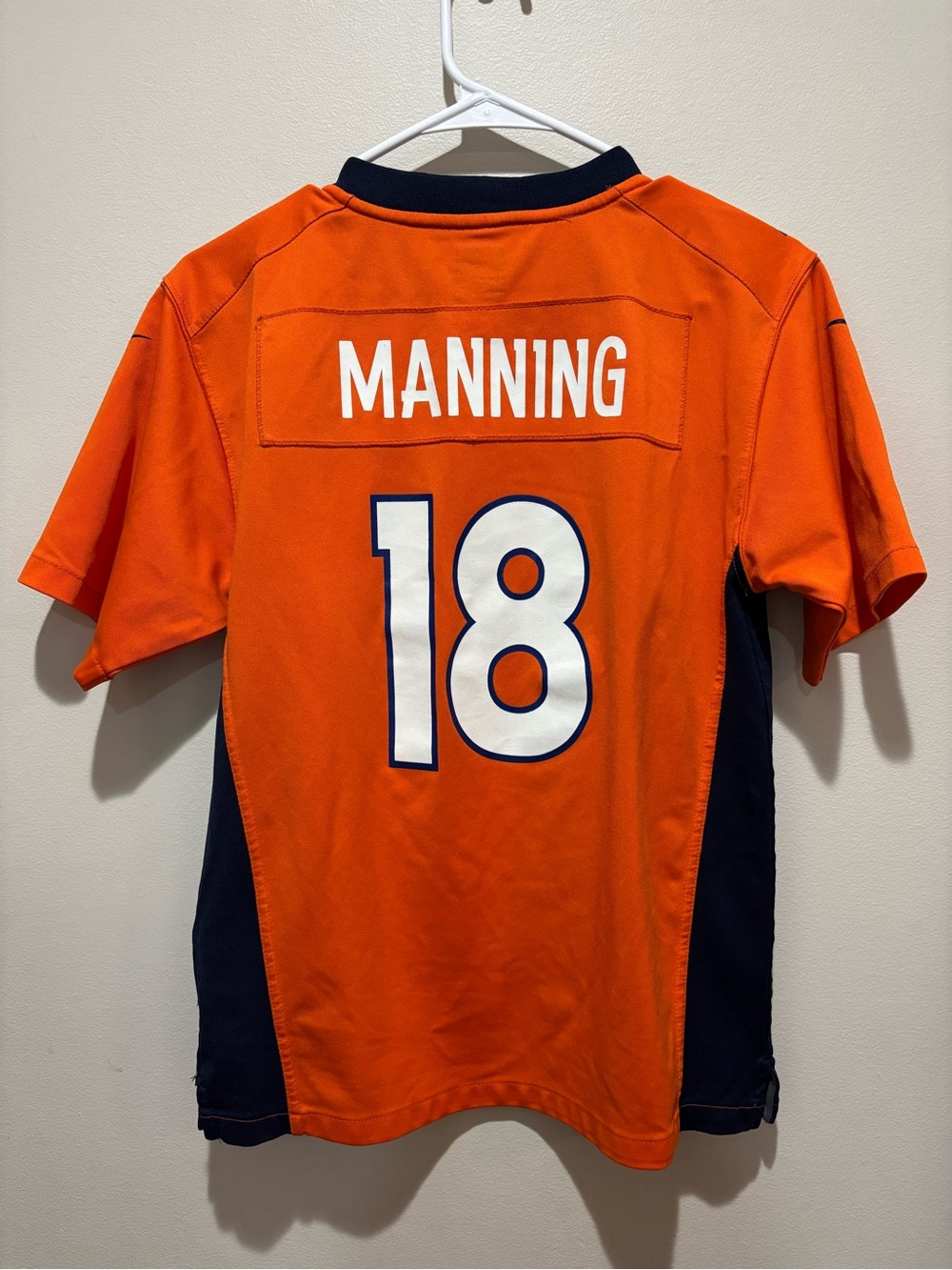 Nike NFL Denver Broncos Peyton Manning #18 Football Jersey Orange Blue Youth L